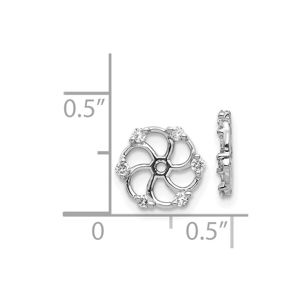 14k White Gold AA Diamond Earring Jacket - 2