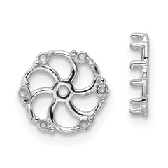 14k White Gold Diamond Earring Jacket Mountings - 2