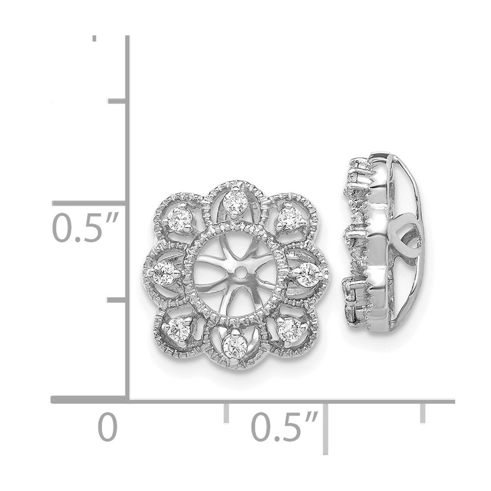14k White Gold Fancy Diamond Earring Jackets - 4
