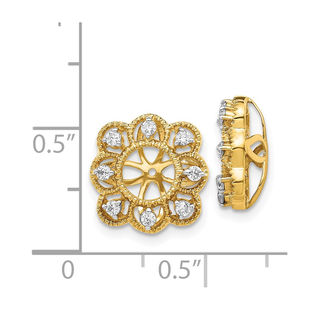 14k Fancy Diamond Earring Jackets - 3