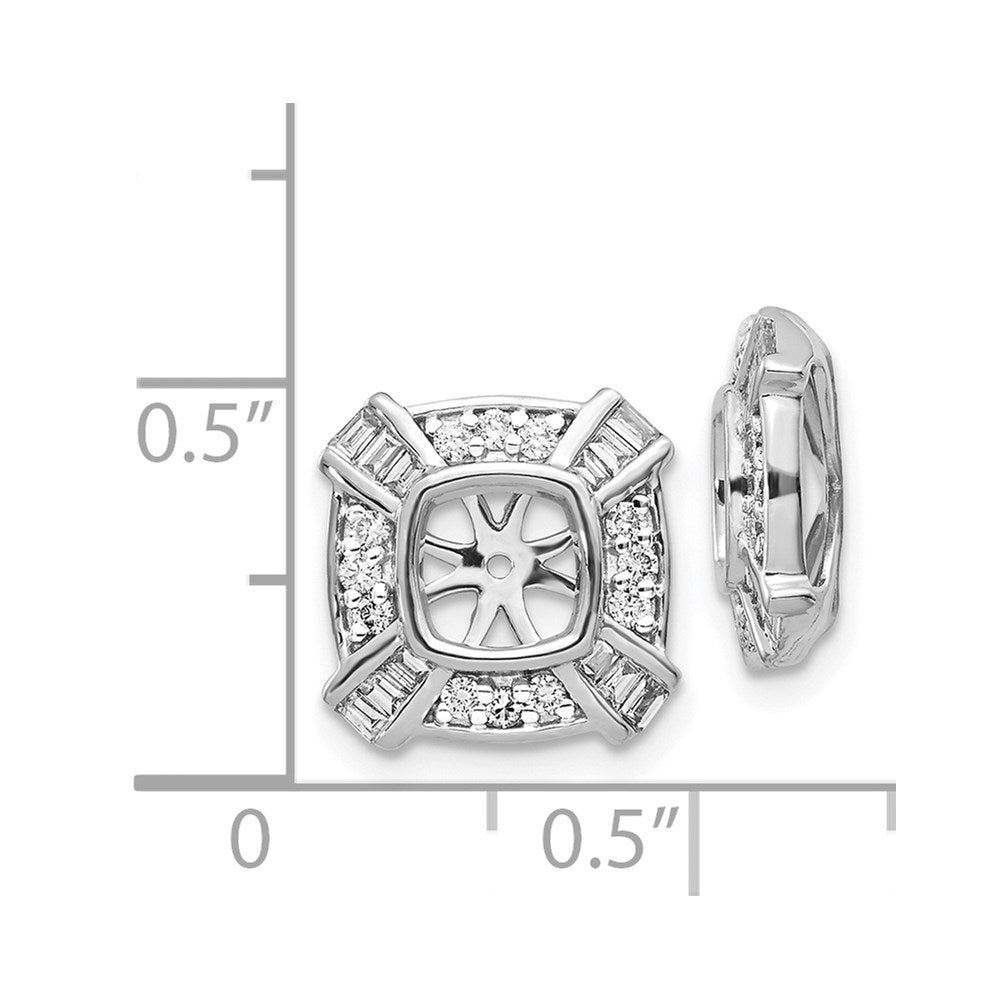 14k White Gold Fancy Diamond Earring Jackets - 2