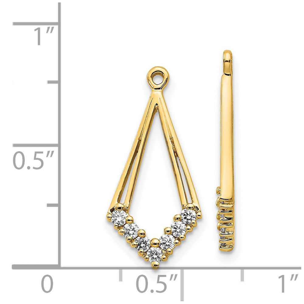 14k AA Diamond Shaped Diamond Earring Jacket