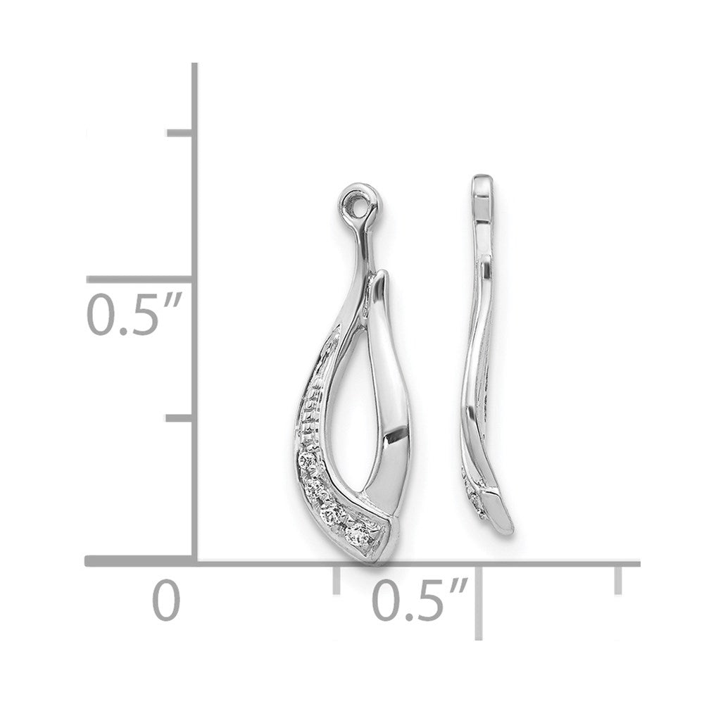 14k White Gold Twisted Teardrop Diamond Earring Jackets