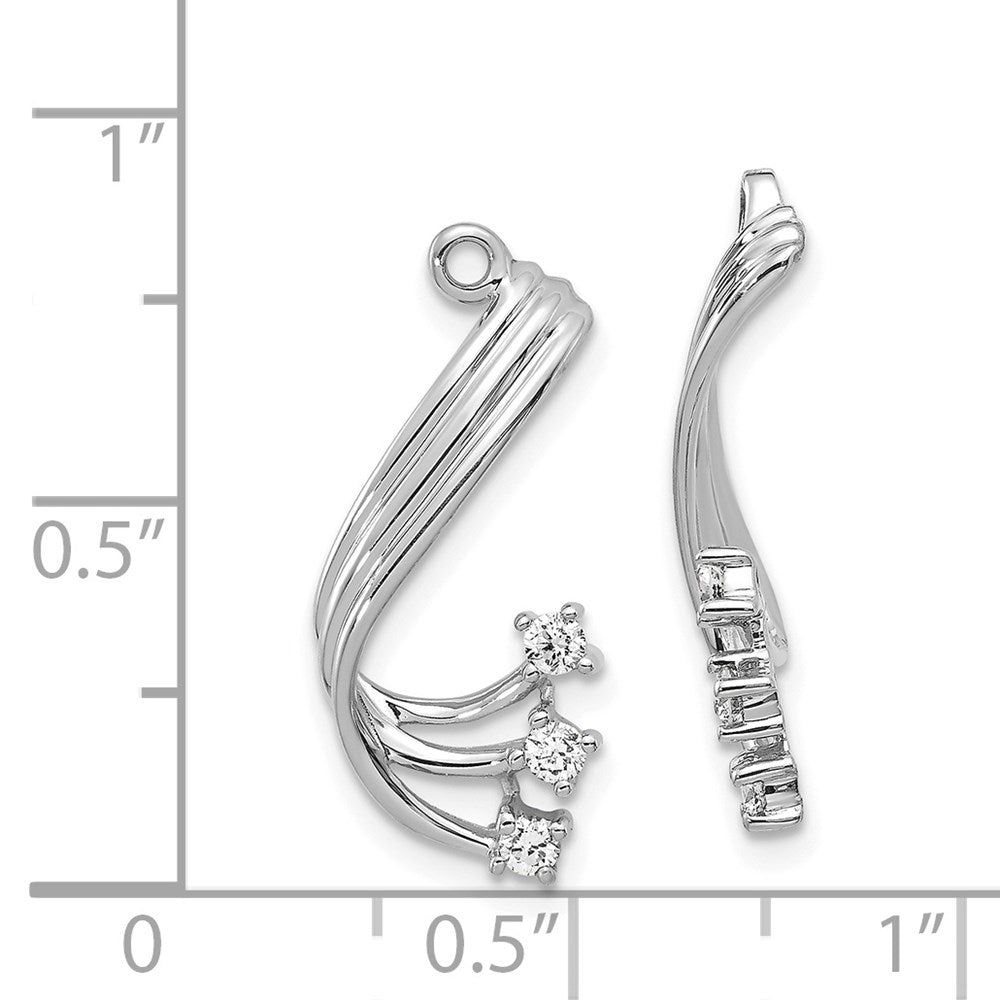 14k White Gold AA Fancy Twist Diamond Earring Jacket