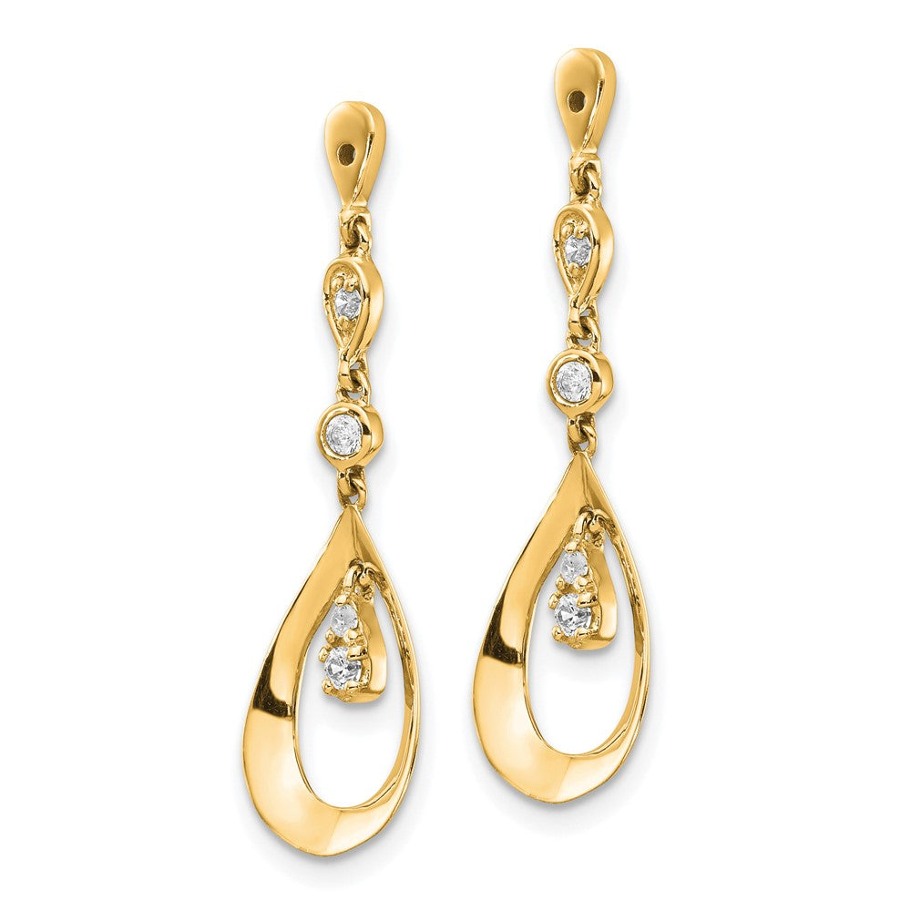 14k Teardrop Dangle Diamond Earring Jackets