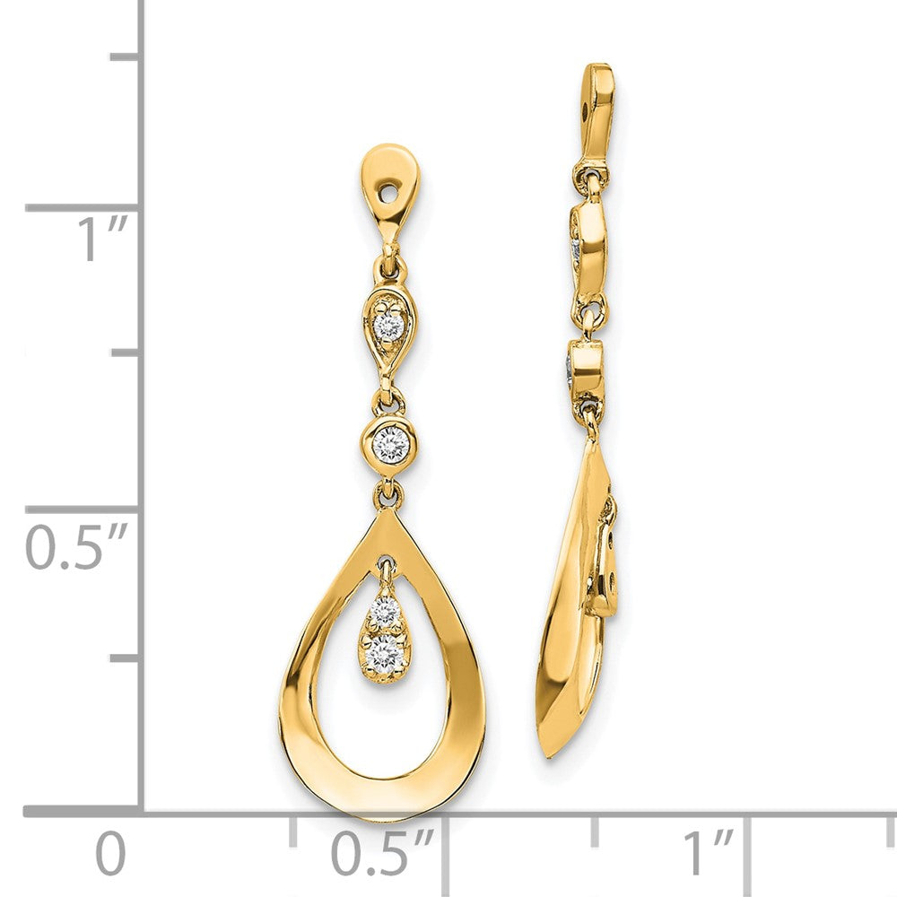 14k Teardrop Dangle Diamond Earring Jackets