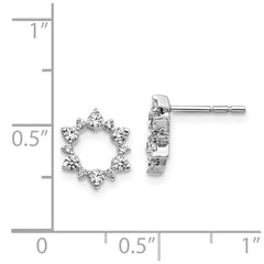 14k White Gold Diamond Fancy Sunburst Earrings