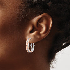 14k Rose and White Gold Diamond Fancy Earrings - 2