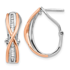 14k Rose and White Gold Diamond Fancy Earrings - 2