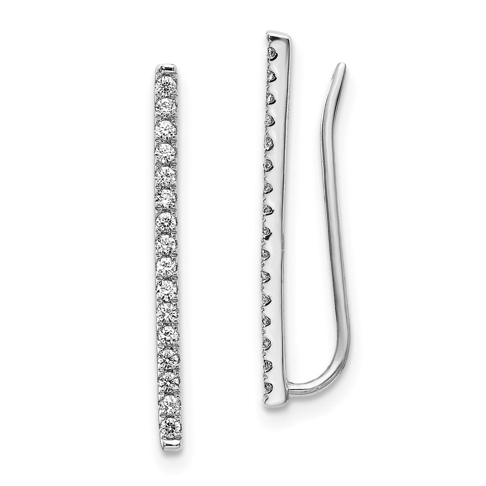14k White Gold Diamond Fancy Earrings - 2