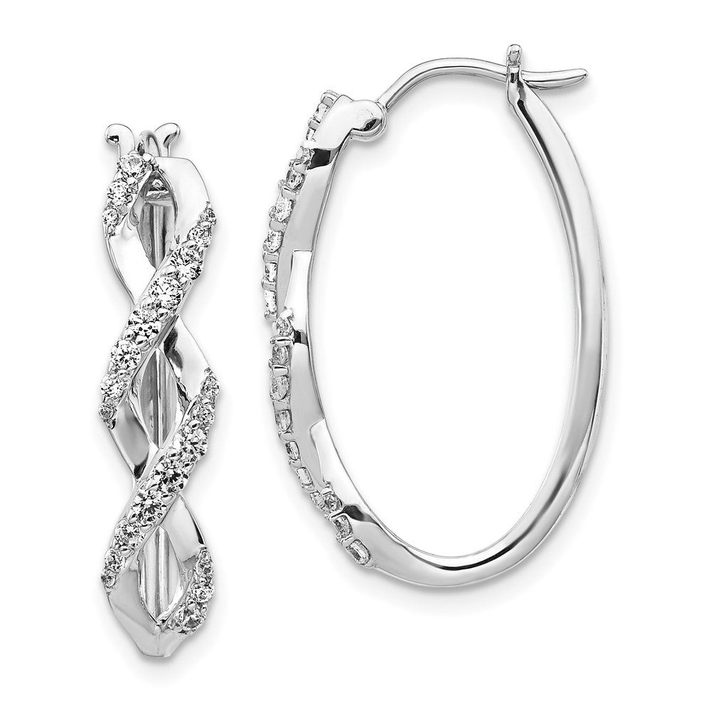 14k White Gold Diamond Fancy Earrings - 3