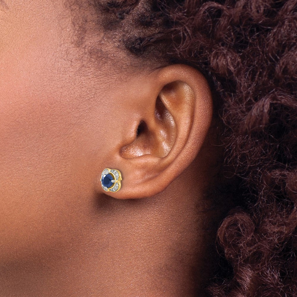 14k Diamond and Sapphire Fancy Earrings