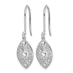 14k White Gold Diamond Vintage Dangle Earrings