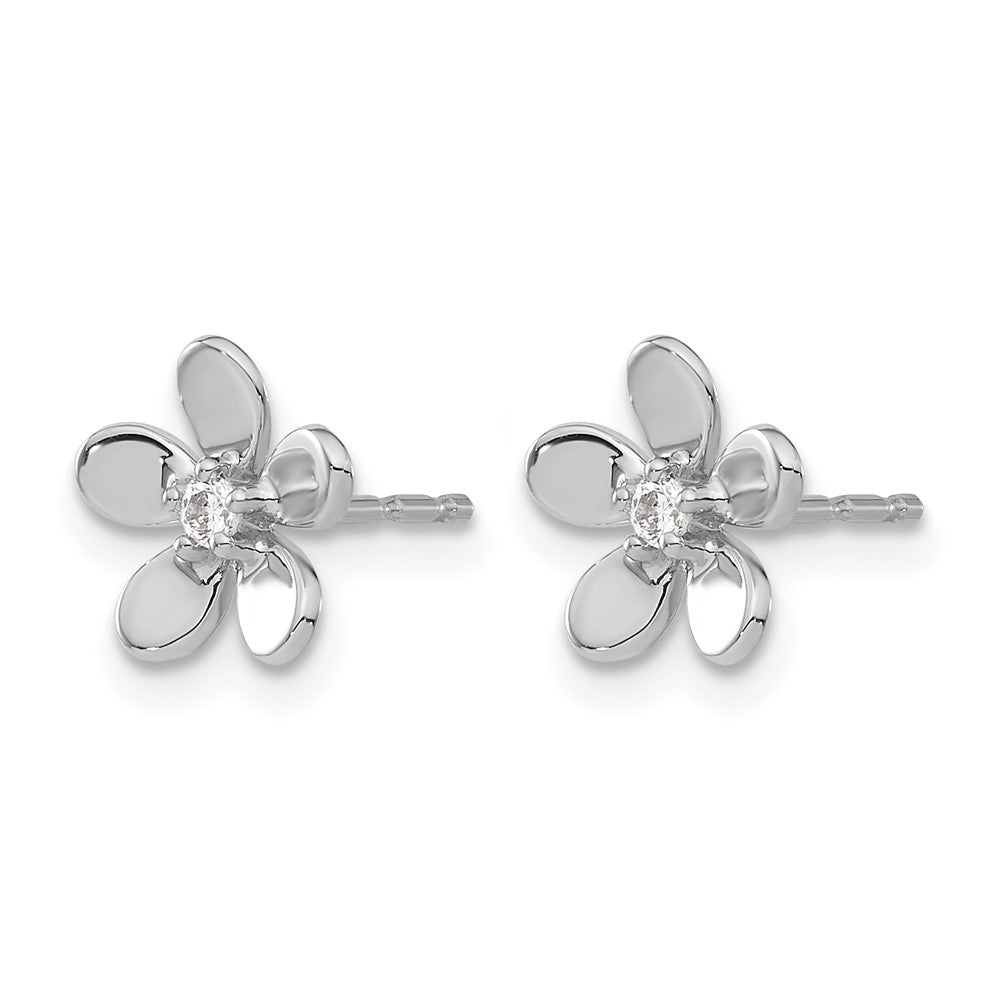 14k White Gold Diamond Earrings - 2