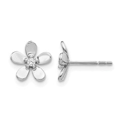 14k White Gold Diamond Earrings - 2