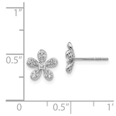 14k White Gold Diamond Earrings - 3