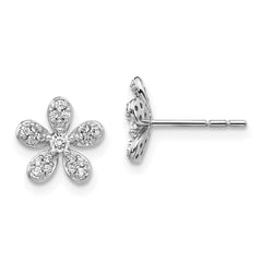 14k White Gold Diamond Earrings - 3