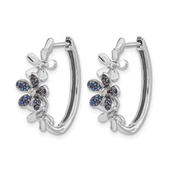 14k White Gold Diamond and Sapphire Earrings