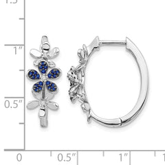 14k White Gold Diamond and Sapphire Earrings