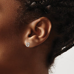 14k White Gold Diamond Initial G Earrings