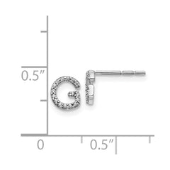 14k White Gold Diamond Initial G Earrings