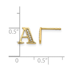 14k Diamond Initial A Earrings