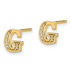14k Diamond Initial G Earrings