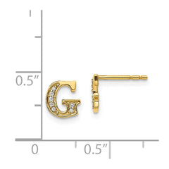 14k Diamond Initial G Earrings