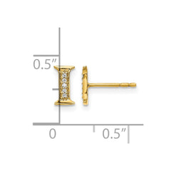14k Diamond Initial I Earrings