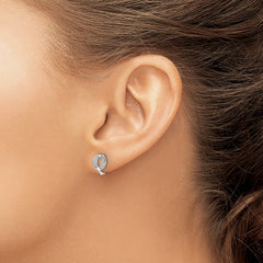 14k White Gold Diamond Initial Q Earrings - 2