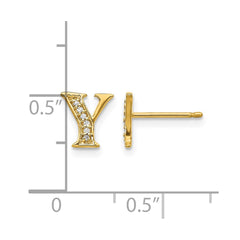 14k Diamond Initial Y Earrings