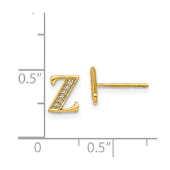 14k Diamond Initial Z Earrings