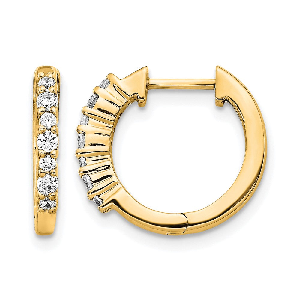 14k Diamond Hinged Hoop Earrings - 34