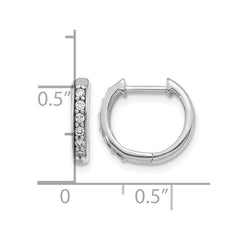 14k White Gold Diamond Hinged Hoop Earrings - 62