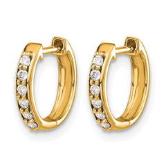 14k Diamond Hinged Hoop Earrings - 7
