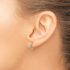 14k Diamond Hinged Hoop Earrings - 7