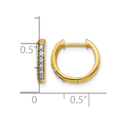 14k Diamond Hinged Hoop Earrings - 7
