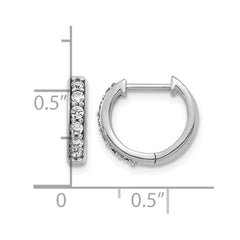 14k White Gold Diamond Hinged Hoop Earrings - 16