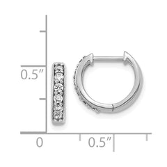 14k White Gold Diamond Hinged Hoop Earrings