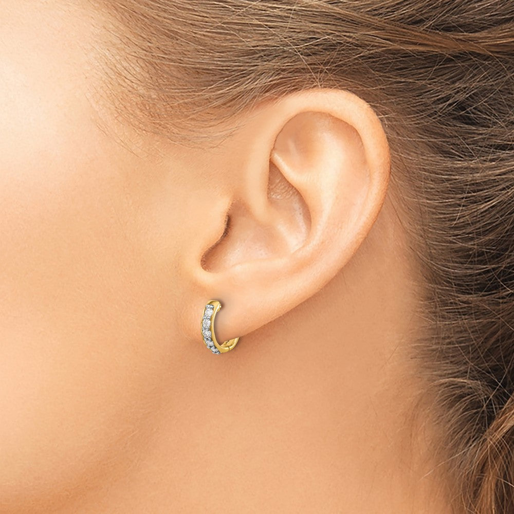 14k Diamond Hinged Hoop Earrings - 36