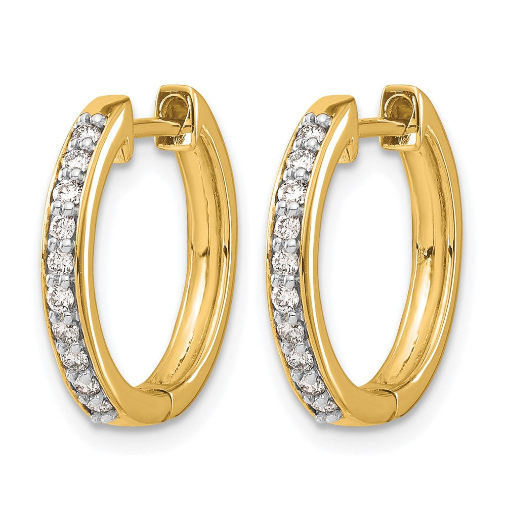 14k Diamond Hinged Hoop Earrings - 35