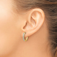 14k Diamond Hinged Hoop Earrings - 35