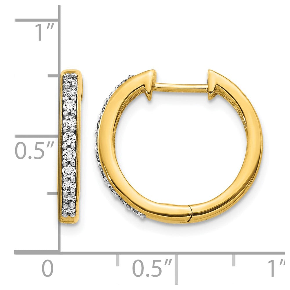 14k Diamond Hinged Hoop Earrings - 35