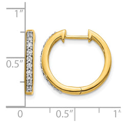 14k Diamond Hinged Hoop Earrings - 35