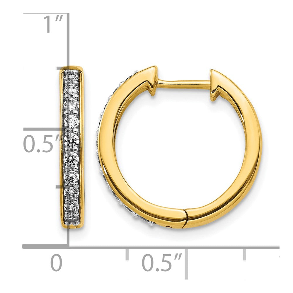 14k Diamond Hinged Hoop Earrings - 39