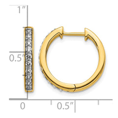 14k Diamond Hinged Hoop Earrings - 39