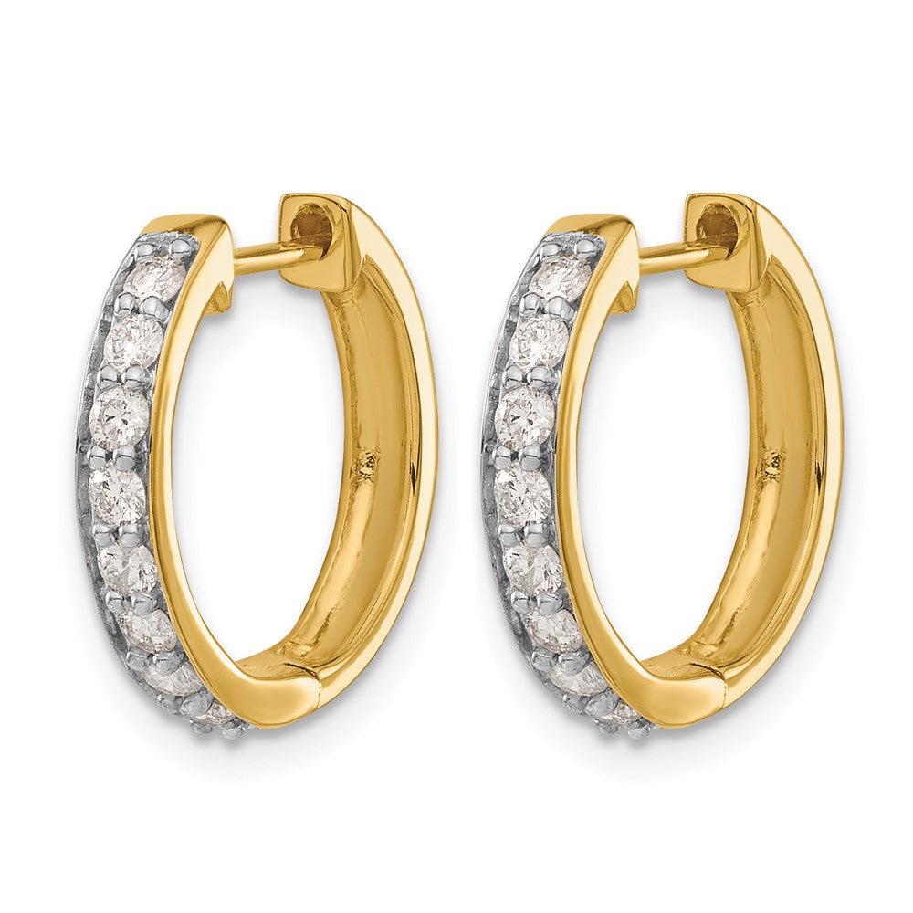 14k Diamond Hinged Hoop Earrings - 5