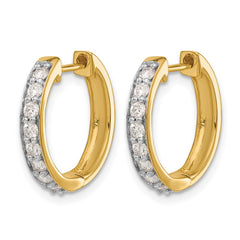 14k Diamond Hinged Hoop Earrings - 5