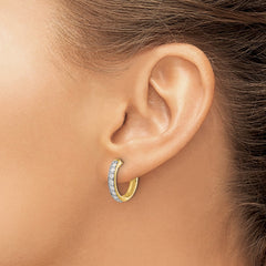 14k Diamond Hinged Hoop Earrings - 5