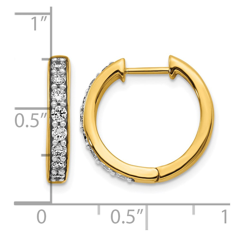 14k Diamond Hinged Hoop Earrings - 5